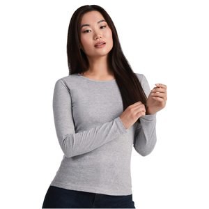 Roly CA1218 - Elegant Cotton Long-Sleeve Women's Tee with Trimmed Neck