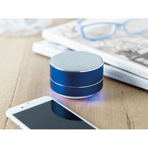 SOUND Aluminium Wireless Speaker with 3W Output and LED Light - GiftRetail MO9155