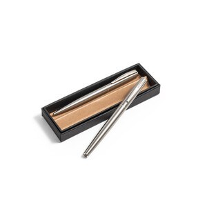 Rulla- ja kuulakärkikynäsarja, jossa on ruostumattomasta teräksestä valmistettu runko (53 % rSS) ja pidike - Egotier 91781