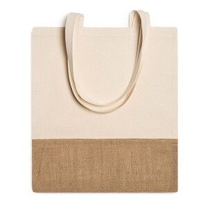 Stamina BO7556 - WAVE Eco shopping bag made of 120 gsm cotton and jute in natural colour