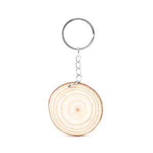 Stamina KO4054 - BUDAN Natural wood cut keyring with metal ring