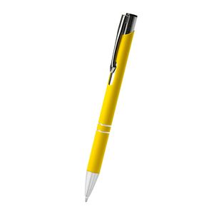 Stamina BL8078 - NORFOLK Ball pen with soft touch metal body and pusher with anodized finish