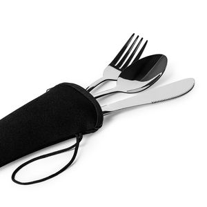 Stamina CU4030 - BELVER Fantastic set of stainless steel cutlery presented in a practical neoprene case