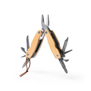MURDOK Multi-tool with stainless steel body and accessories and bamboo grip - EgotierPro TO4120