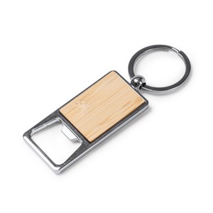 Stamina KO1260 - BENUR Keyring opener in bamboo and chrome-pleated metal