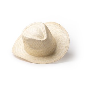 FANDON Natural straw hat in plain design with comfort inner sweatband - EgotierPro SR1269