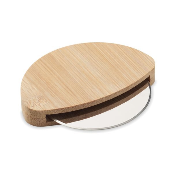 NAPOL Round bamboo pizza cutter