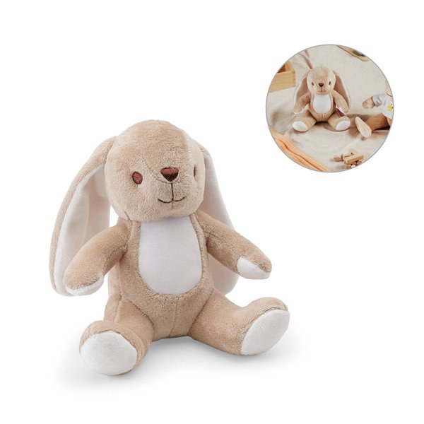 Polyester plush toy in the shape of a rabbit, with its own fabric for customization