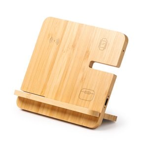 Stamina CR1523 - KROSY 15W 3-in-1 charger stand made of bamboo