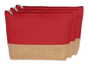 Pack of 30 Kimood KI0276 - Eco-Friendly Canvas and Jute Zipper Pouch