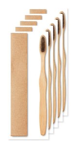 Pack of 50 GiftRetail MO9877 - DENTOBRUSH Eco-Friendly Bamboo Toothbrush in Kraft Box