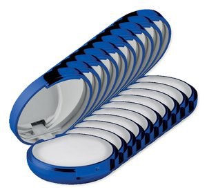 Pack of 10 GiftRetail MO9374 - DUO MIRROR Metallic Finish Lip Balm with Mirror Lid SPF10