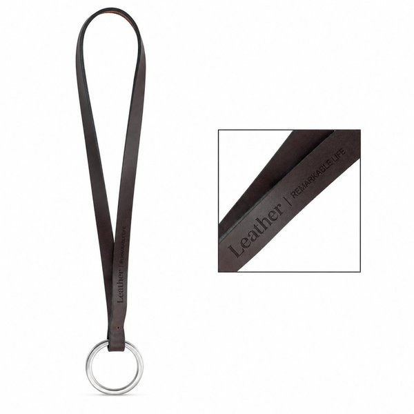 Painettu näyte Lanyard LEATHER Short Slim (10 mm)